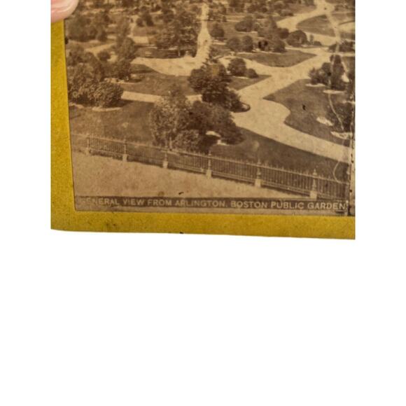 Antique Stereoscope Photo Card American ViewsView From Arlington Boston Gardens - Picture 4 of 4